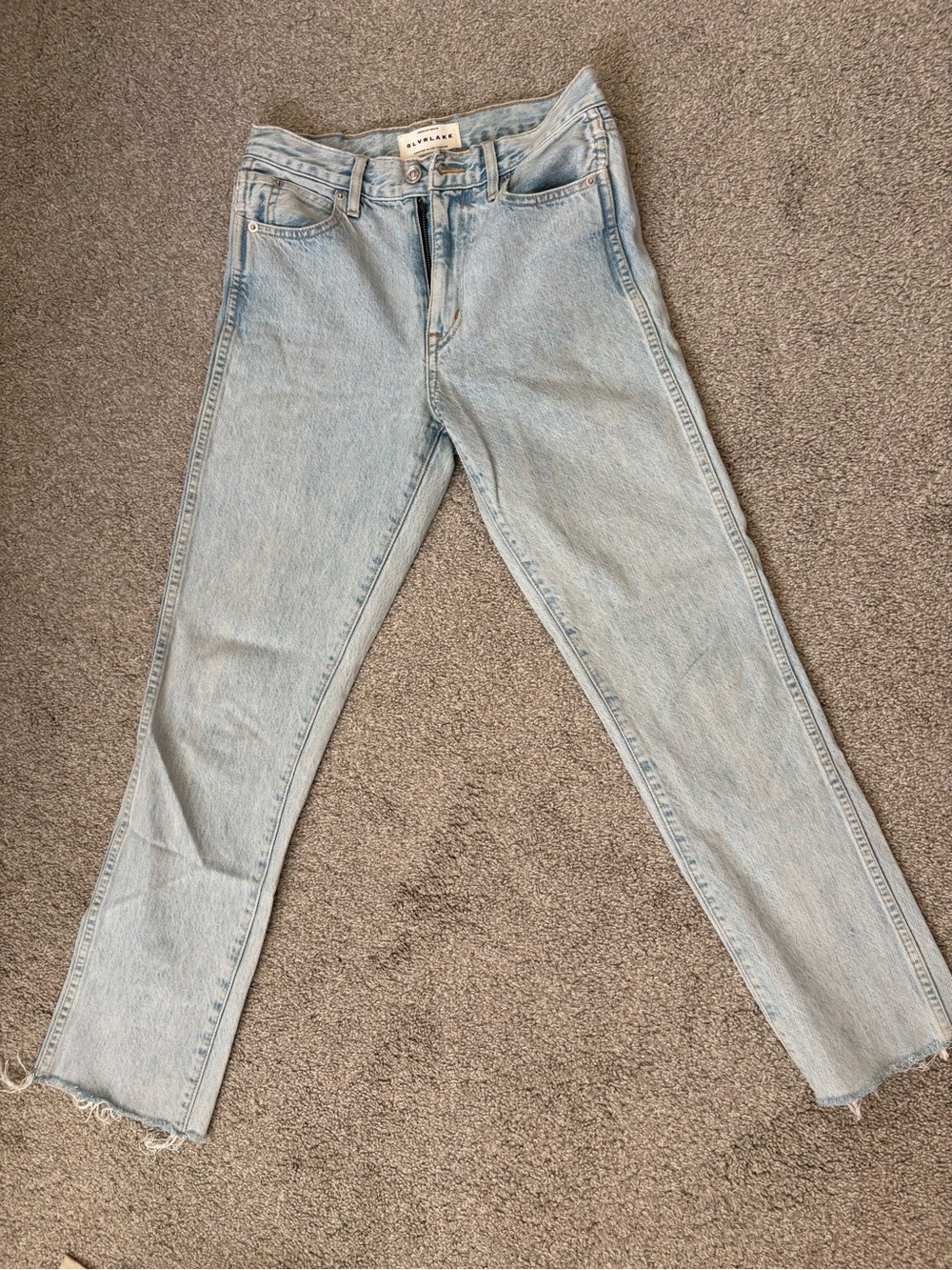 SLVRLAKE Light Blue Straight-Leg High-Rise Jeans